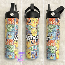 Load image into Gallery viewer, Personalized Pokemon Fan Art Water Bottle