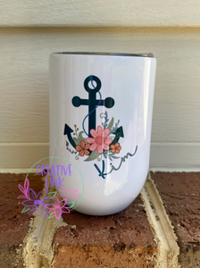 Floral Anchor Tumbler