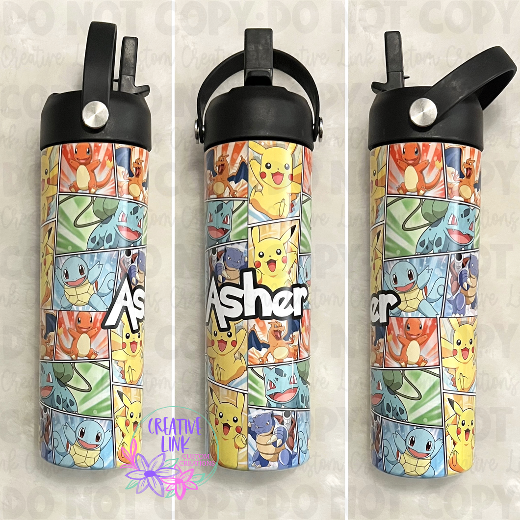 Personalized Pokemon Fan Art Water Bottle – Creative Link Custom Creations