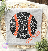 Load image into Gallery viewer, Baltimore Baseball With Hearts Tee/Sweatshirt
