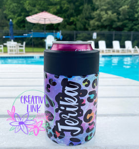 Tie Dye Leopard Can Holder