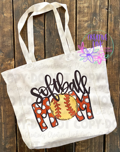 Softball Mama Tote Bag