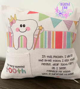 Tooth Fairy Pillow- Pink Option