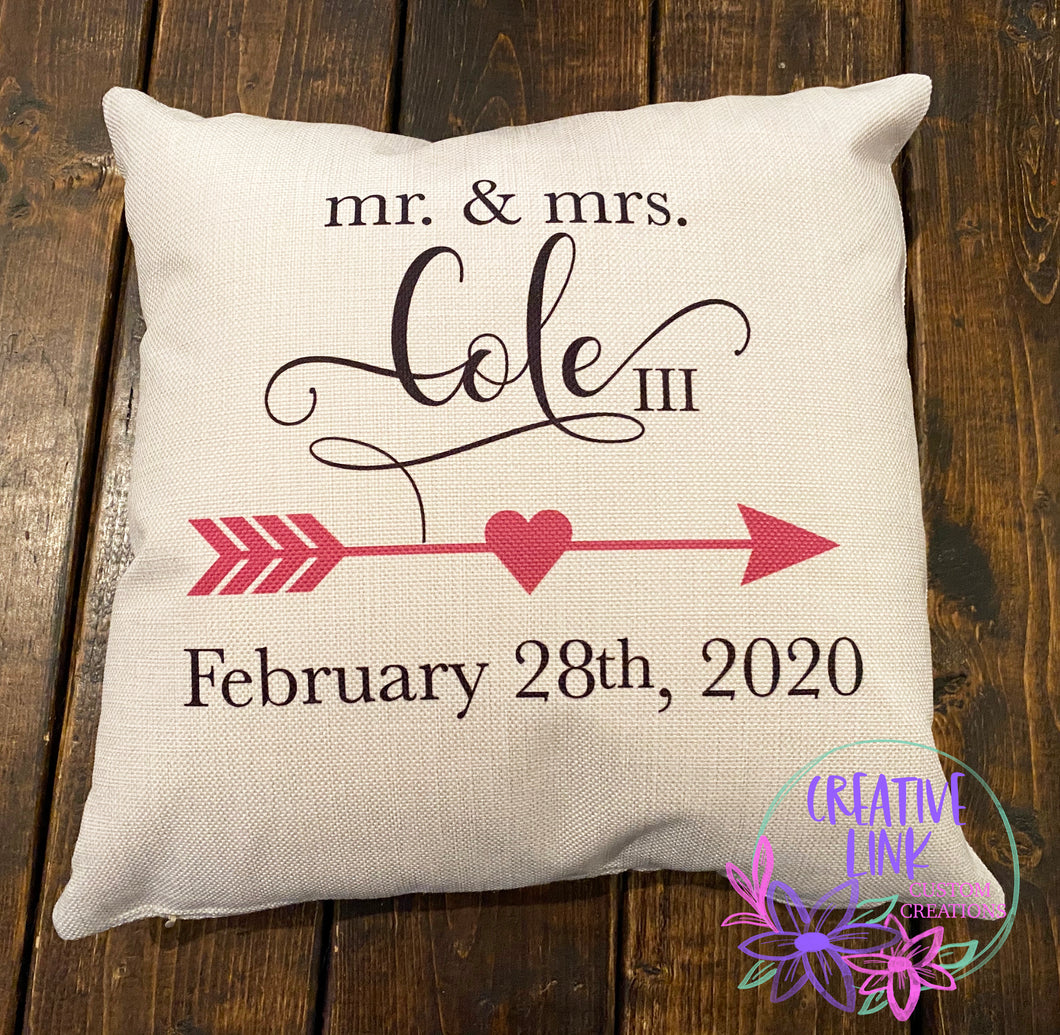 Wedding Date Pillow