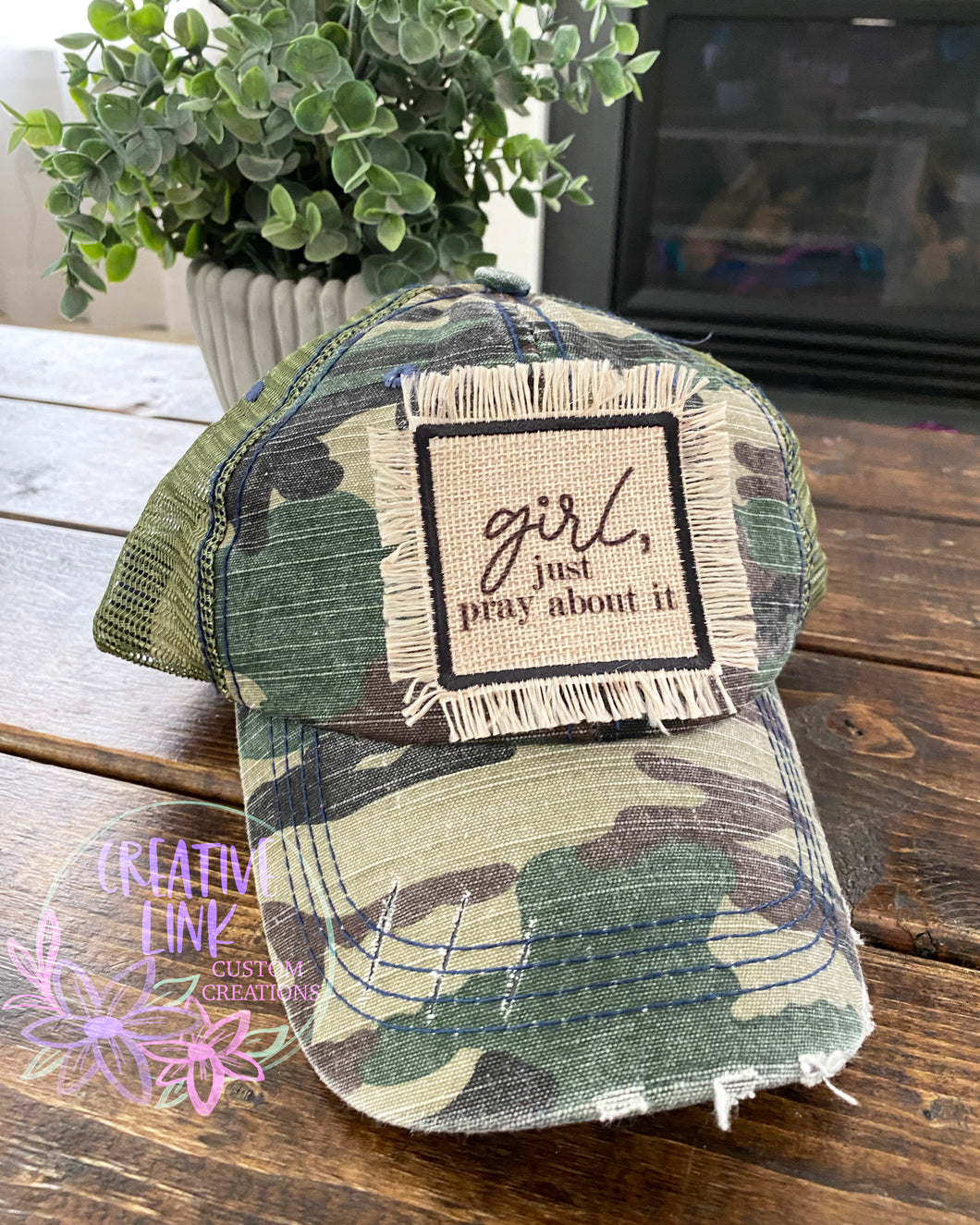 Girl Just Pray About It Patch Hat