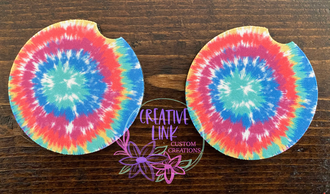 Tie Dye Car Coasters