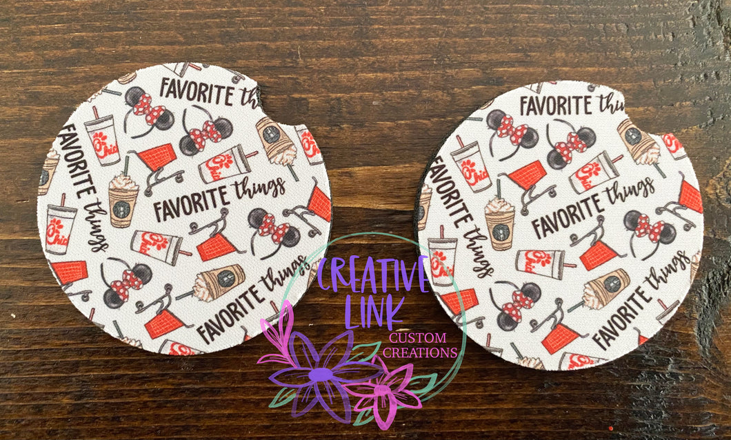 My Favorite Things Car Coasters