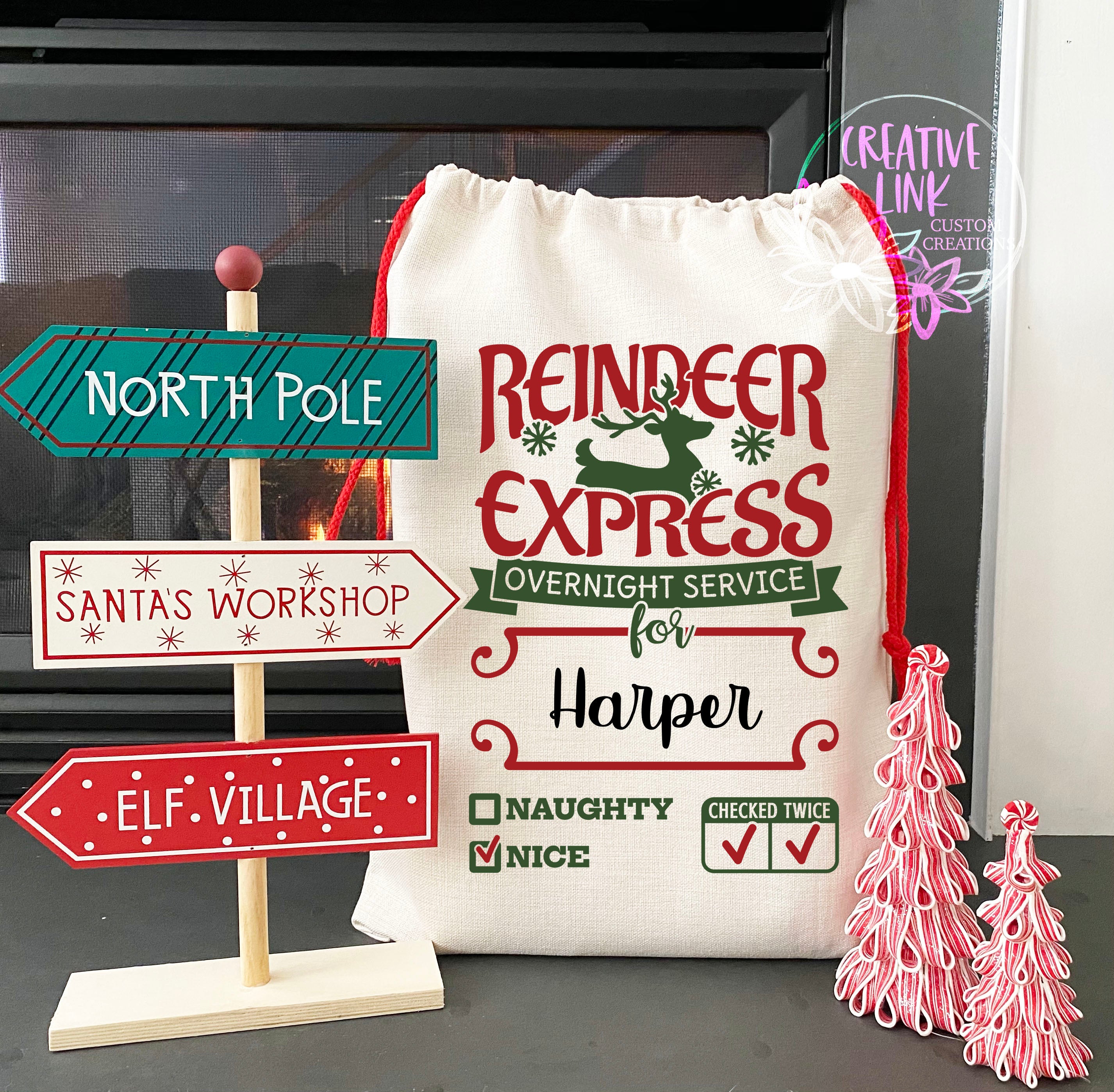 Reindeer Santa Sack