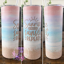 Load image into Gallery viewer, Sunrise, Sunset, Repeat Beach Tumbler
