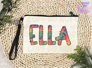 Tie Dye Name Make up bag