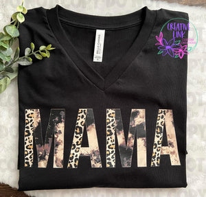 Mama Tee- brown/black leopard print